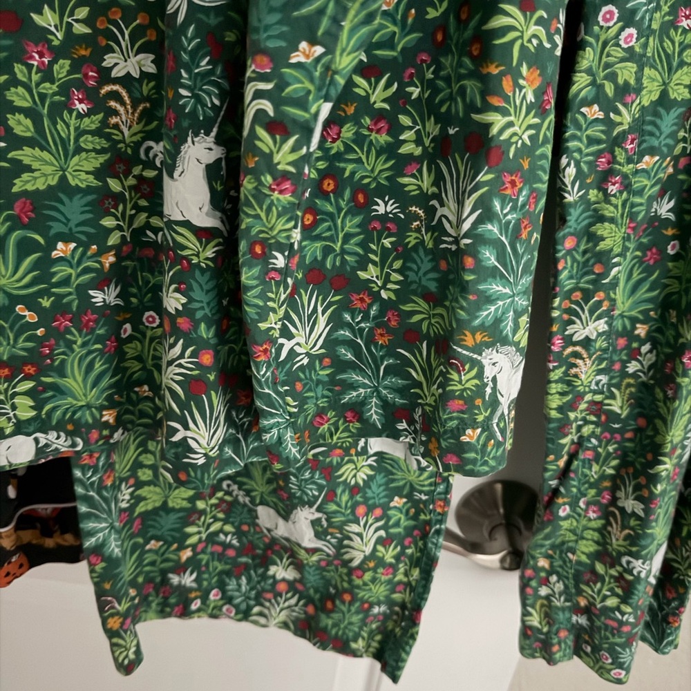 Printfresh Unicorn Forest Green Botanical Pajamas MEN’S SIZE XL